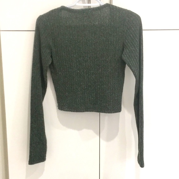 Wilfred Free Aritzia Cropped Sweater - Gray Rib Knit - Size Small - Picture 3 of 11